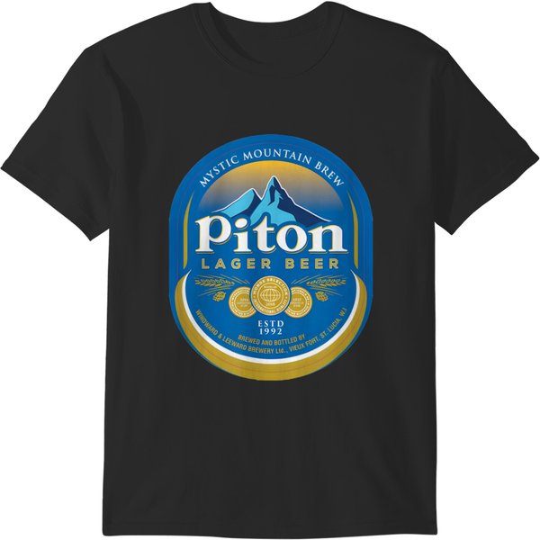 Piton Beer St Lucia Logo Caribbean Drink Blue Gift T-Shirts-image