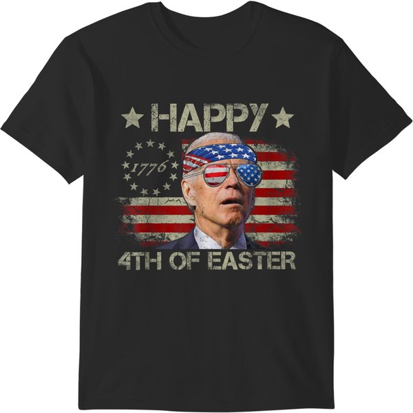 Funny Joe Biden 4Th Of July Happy 4Th Of Easter Us Flag Men Gifts T-Shirts-image