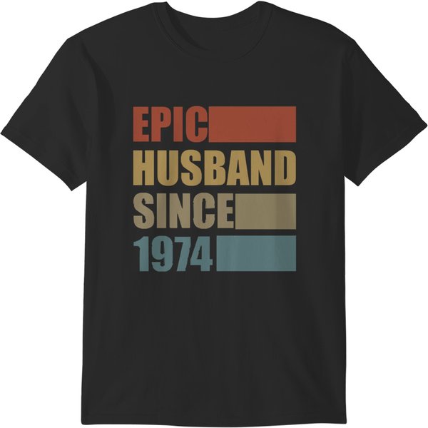 Husband Since 1974 Vintage Epic Husband Since 1974 T-Shirts-image