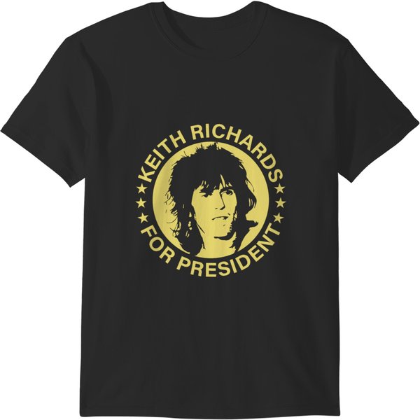 Keith Richards For President Star Yellow Fan Music Classic T-Shirts-image
