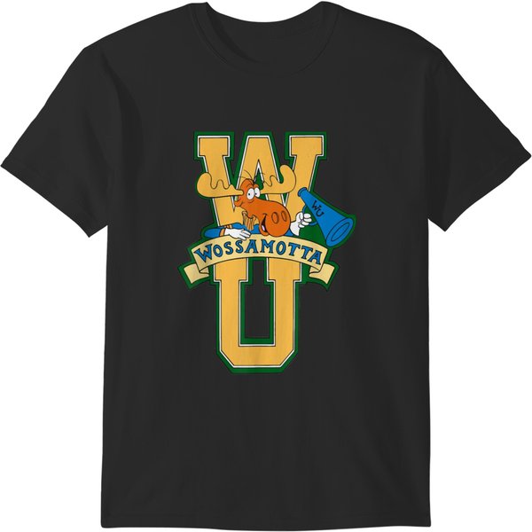 Rocky And Bullwinkle Wossamotta U Logo Graphic (2) T-Shirts-image