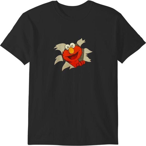 Kaws Elmo Sweet Smile Hypebeast Cloth T-Shirts-image