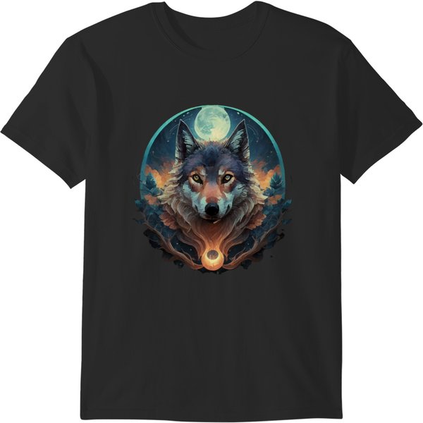 Wolf Artwork Wolf Abstract T-Shirts-image