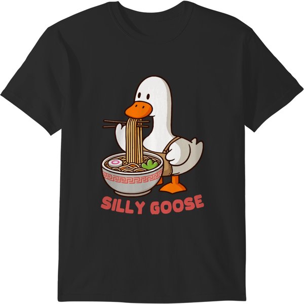 Silly Goose Silly Goose Eating Ramen T-Shirts-image