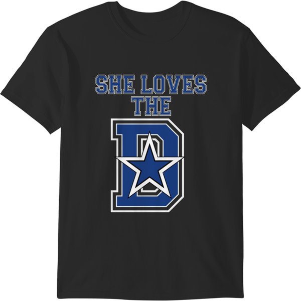 She Loves The D Shirt Dallas Denver Football Sticker T-shirts