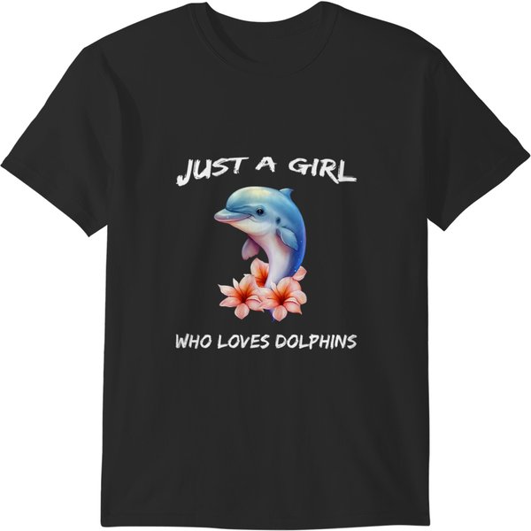 Dolphin Gift Fun Just A Girl Who Loves Dolphins The Sea And Mammals T-Shirts-image