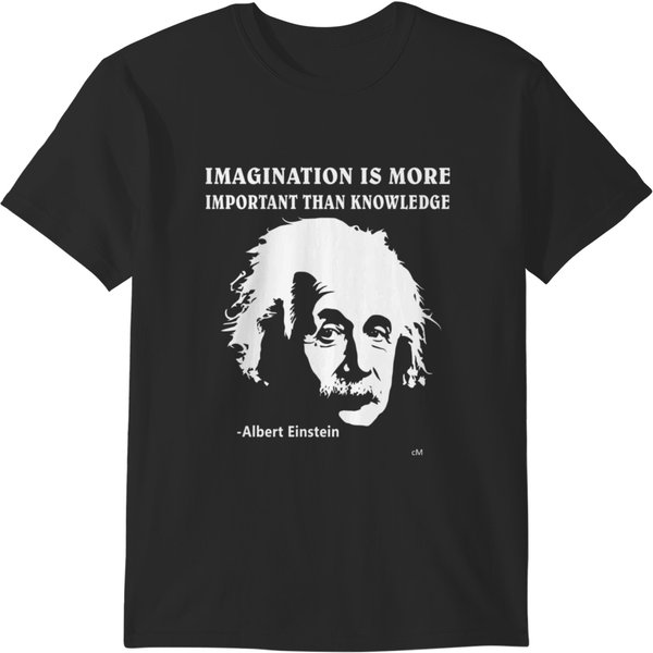 Calvin Mira T Shirt Albert Einstein Imagination Is More Important Than Knowledge L Redbubb T-Shirts-image