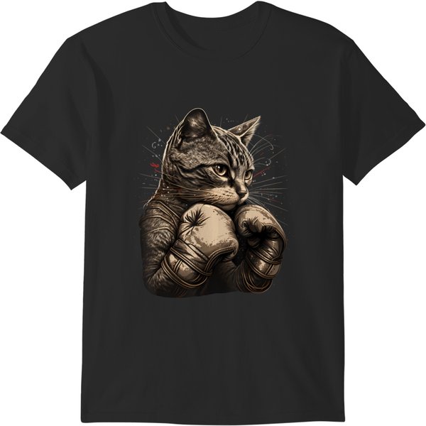 Boxing Cat Boxer Funny Cat Graphic T-Shirts-image