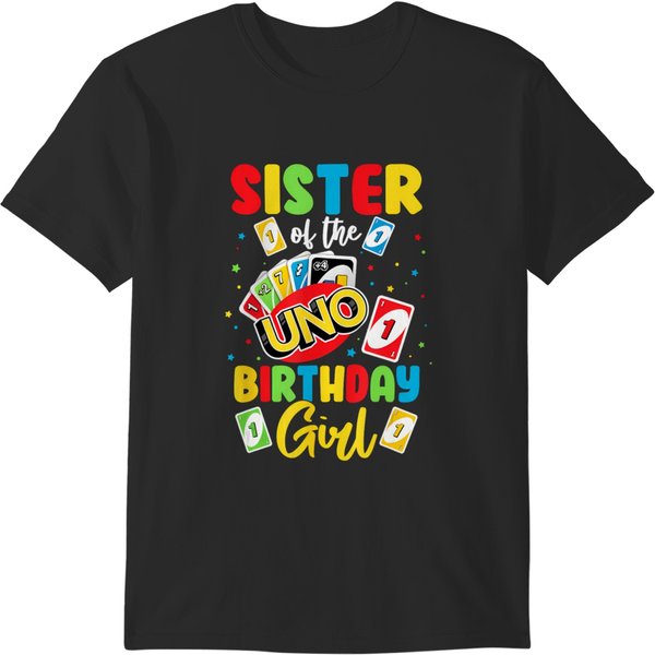 Sister Of The Birthday Girl Uno Mommy 1St T-Shirts-image