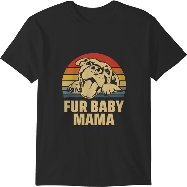 Fur Baby Mama Funny Dog Mom T-Shirts-image