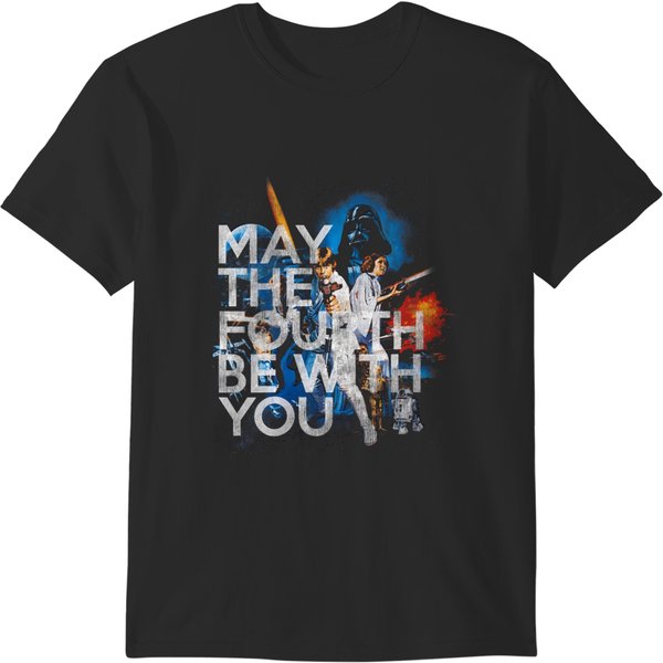 S May The Fourth Be With You Vintage Movie Poster T-Shirts-image
