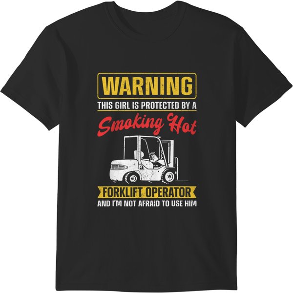 Certified Forklift Truck Operator Girlfriend Vintage Warning T-Shirts-image