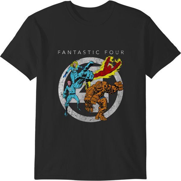 Fantastic Four Team Up Distressed Logo T-Shirts-image