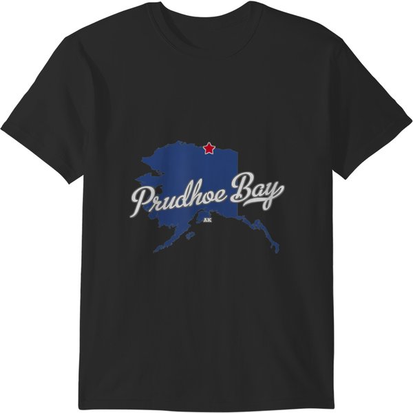 Prudhoe Bay Alaska Ak Map T-Shirts-image