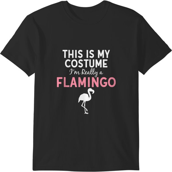 Pink Flamingo This Is My Costume Im A Flamingo Halloween Funny Costume 578 Flamingos T-Shirts-image