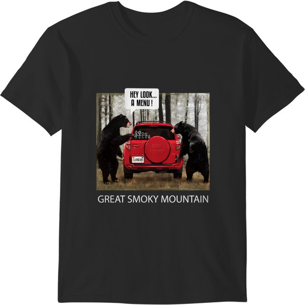 Great Smoky Mountain Bears Hey Look A Menu T-Shirts-image