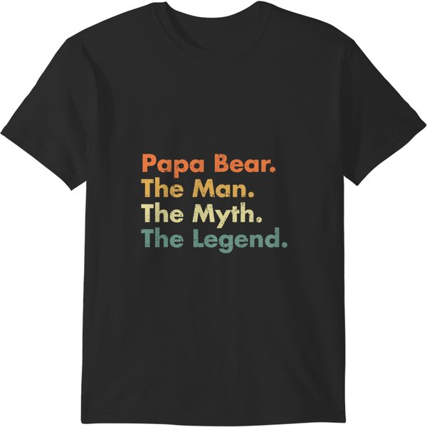 Funny Bear Papa Bear The Man The Myth The Legend Father Dad Grandfather Cute Bears T-Shirts-image