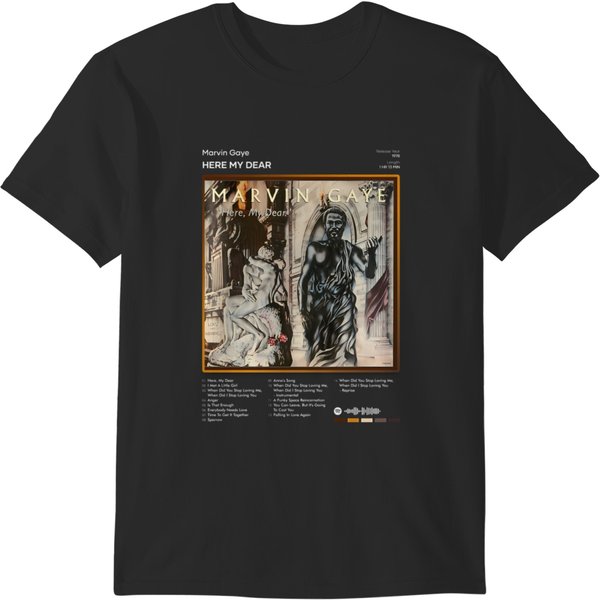 229 Marvin Gaye - Here My Dear Tracklist Album T-Shirt T-Shirts-image