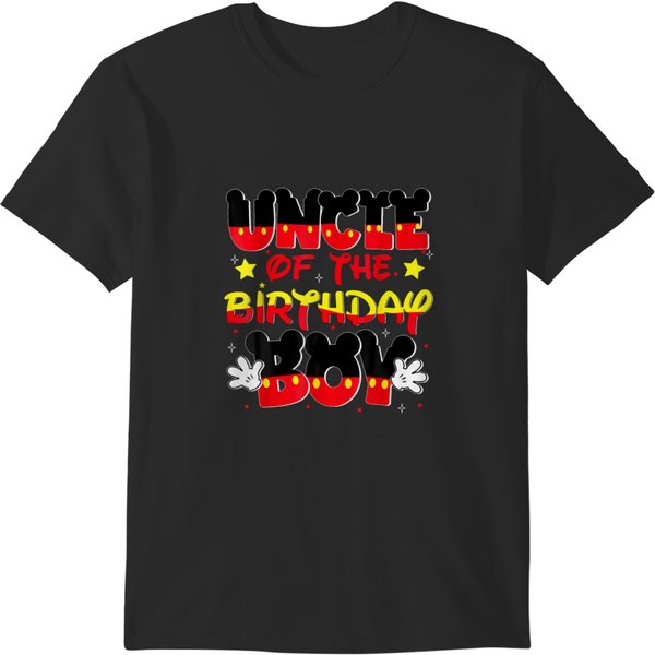 Uncle Of The Birthday Boy Mouse Family Matching T-Shirts-image