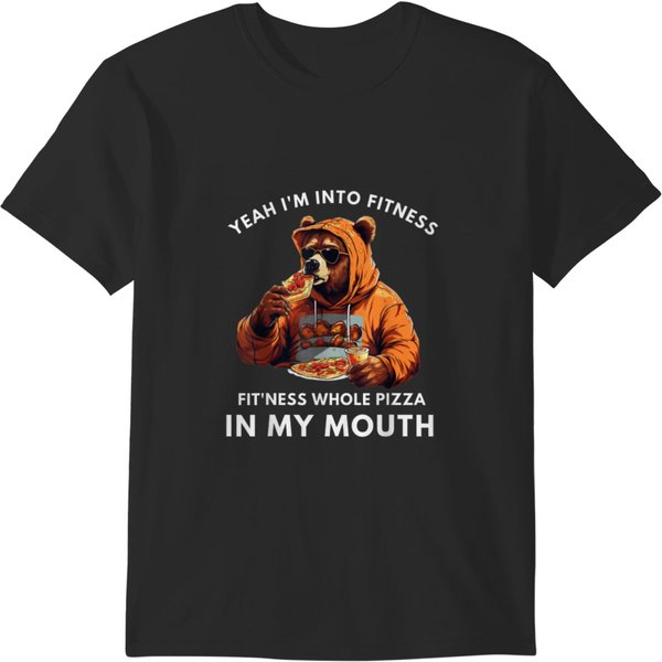 Funny Fitness Pizza In My Mouth T-Shirt-image
