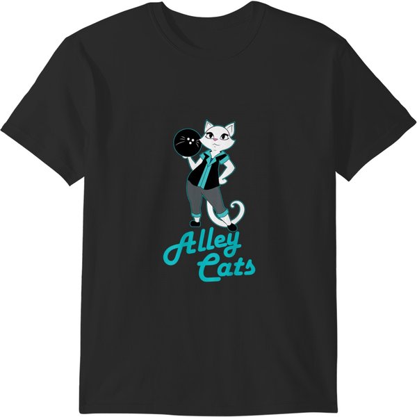 Alley Cats Bowling Team Ladies Backside Print T-Shirts-image