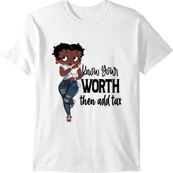 Betty Boop Blue Jean Know Your Worth Tshirt T-Shirts-image