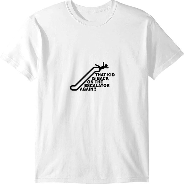 Mallrats - That Kid Is Back On The Escalator Again - Distressed Design T-Shirts-image
