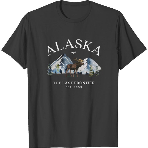 Alaska Shirt, Last Frontier, Moose T-Shirt, Soft And Comfortable Tee - Unisex-image