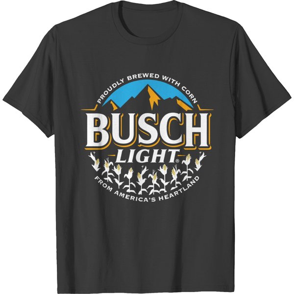 Busch Light Beer Proudly Brewed With Corn Circle Logo T-Shirts-image