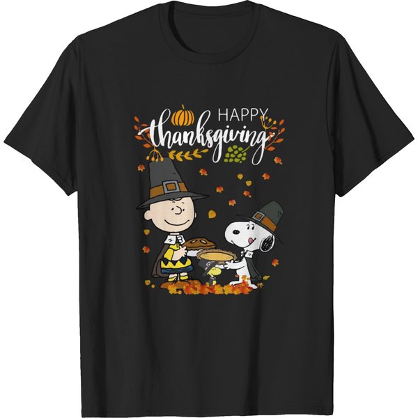 Charlie Brown Snoopy Happy Thanksgiving T-Shirts-image