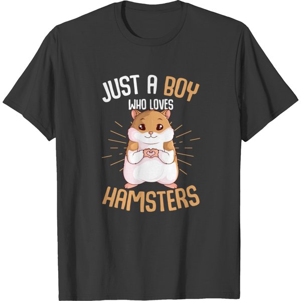 Just A Boy Who Loves Hamsters Hammy Boys Kids Hamster Lover T-Shirt-image