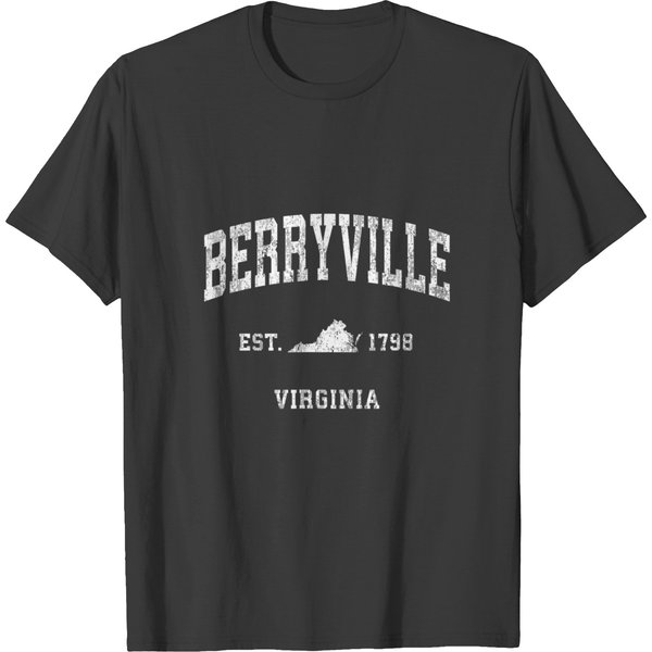 Berryville Virginia Va Vintage Athletic Sports Design T T-Shirts-image