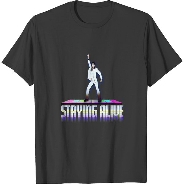 Staying Alive - Saturday Night Fever - John Travolta - Bee Gees T-Shirts-image