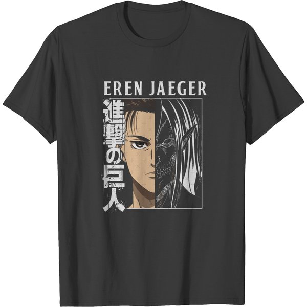 Attack Onn Titan Eren Jaeger Split T-Shirts-image