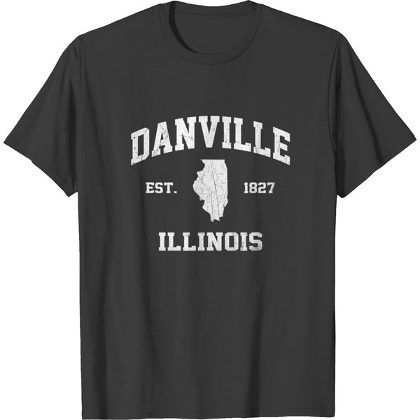 Danville Illinois Il Vintage State Athletic Style T T Shirts-image