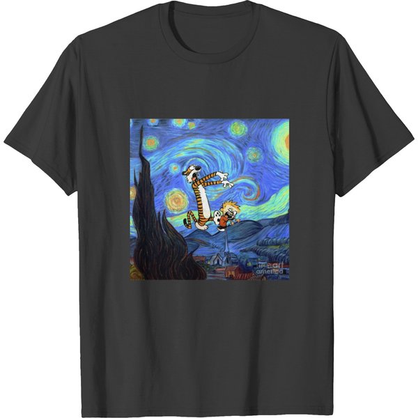 Calvin And Hobbes Starry Night T-Shirts-image