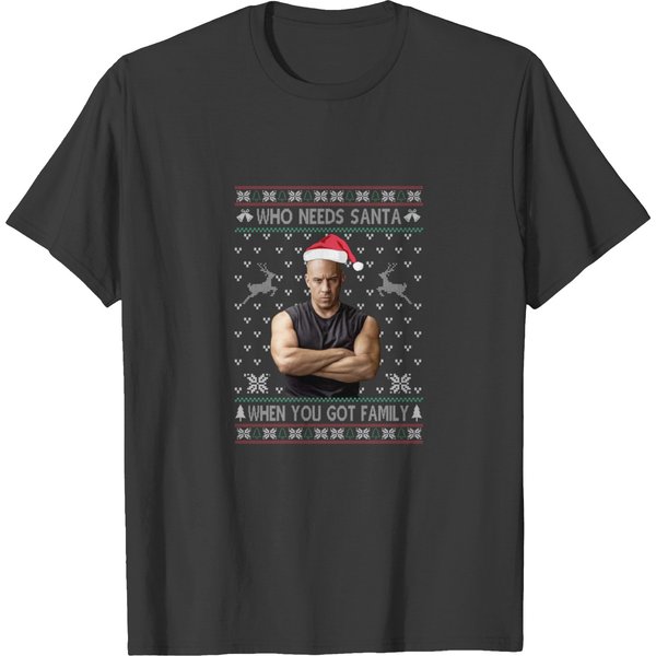 Ugly Christmas Sweater Vin Diesel Family Meme, Unisex T Shirts-image