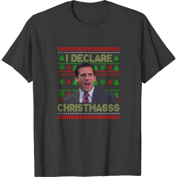 I Declare Christmasss Ugly T Shirts, The Office Movie Christmas Sweater, The Office Christmas T Shirts, Michael Scott T Shirts Xmas Gift Lk591-image