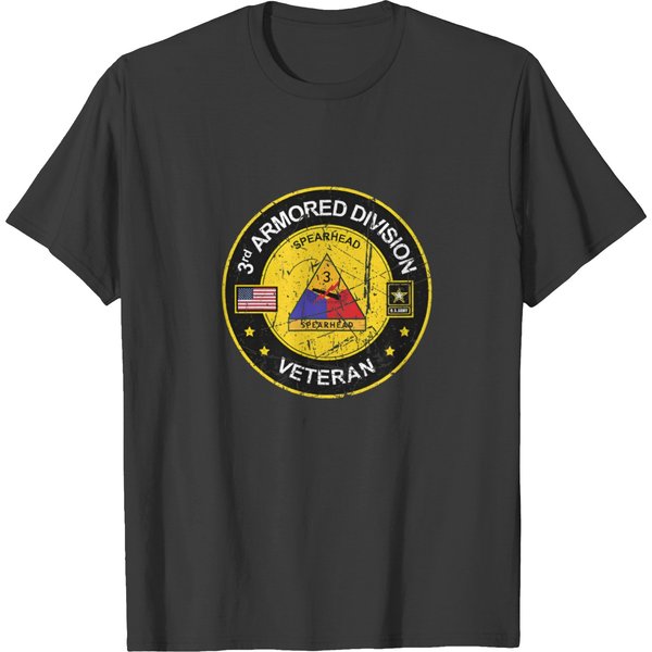 Distressed 3Rd Armored Division Veteran Zip T Shirts-image
