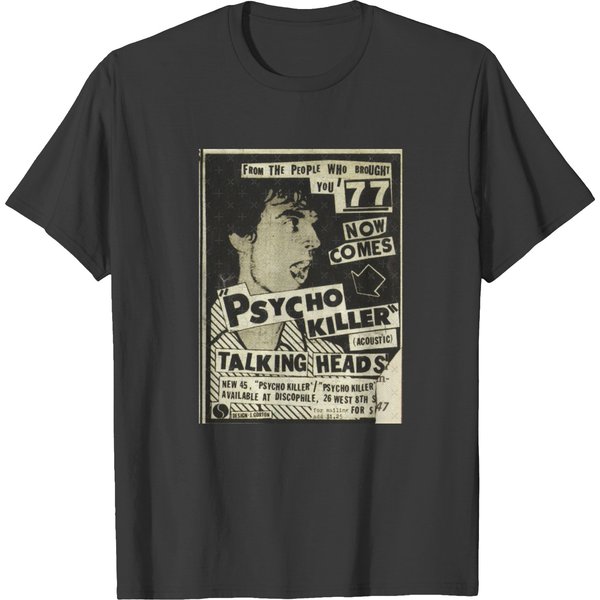 Psycho Killer Talking Heads Postpunk Concert Poster 1977 T-Shirts-image