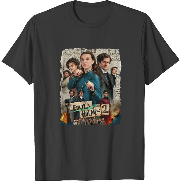 Enola Holmes 2 Movie Poster T Shirts, Millie Bobby Brown Henry Cavill T Shirts-image