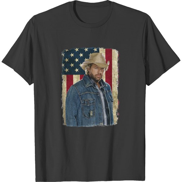 Vintage American Flag Name Toby Keith Cowboy T-Shirt-image