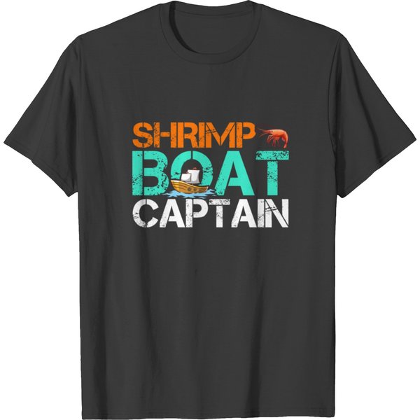 Shrimp Boat Captain Funny Boating Seafood Gift T-Shirt-image