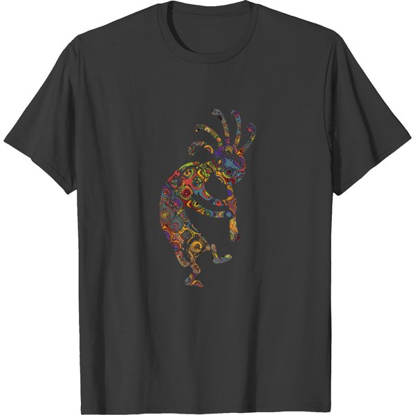 Kokopelli Art T Shirts Native American Kokopelli With Ornaments-image