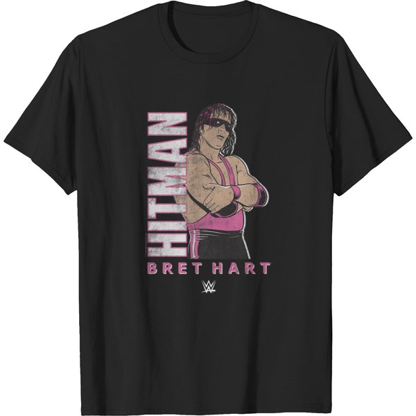 Bret Hart Hitman Distressed T-Shirts-image