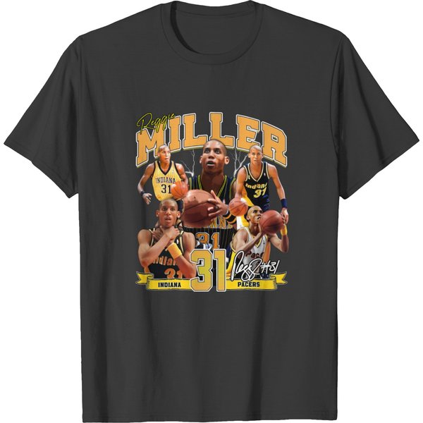Reggie Miller Choke Sign Basketball Legend Signa T-Shirts-image