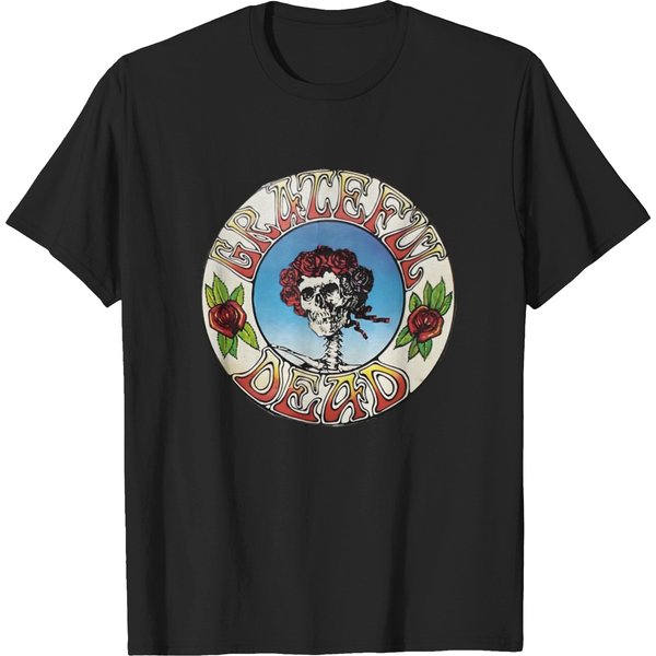 Grateful Skull Flower Dead T-Shirts-image