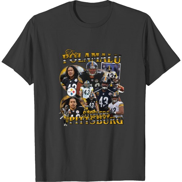 Vintage 90S Graphic Style Troy Polamalu T-Shirt - Troy Polamalu T-Shirt-image