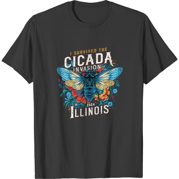 I Survived The Cicada Invasion Illinois 2024 Brood Xix Xiii T-Shirt-image
