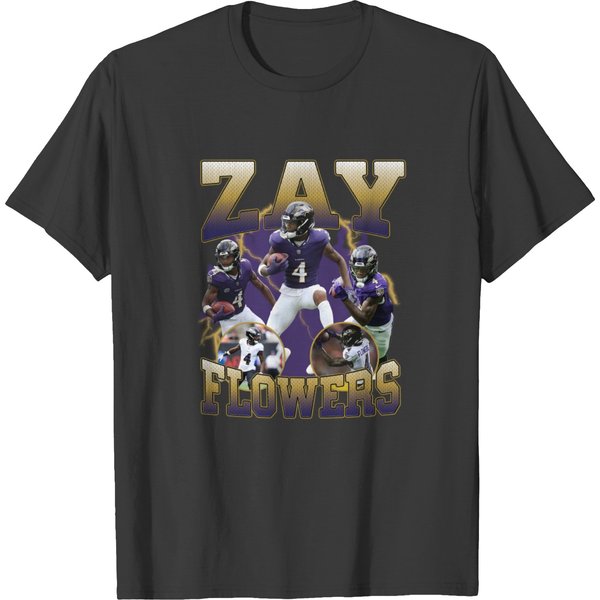 Zay Flowers Vintage 90'S Style Bootleg T-Shirt-image
